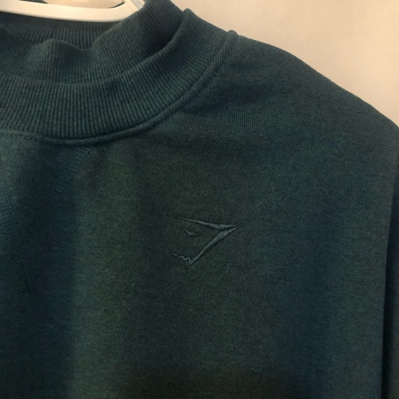 GYMSHARK Rest Day Sweats Crop Pullover Sweater - Steel Blue Marl Size L - Picture 13 of 14